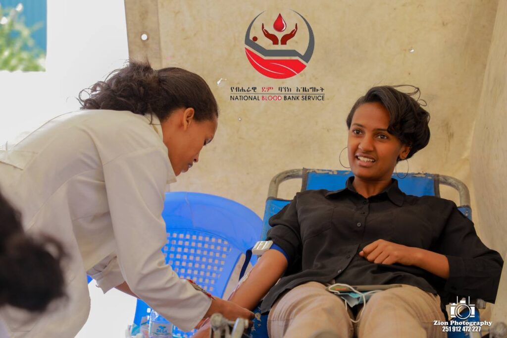 UNITY STUDENTS AND STAFFS DONATING BLOOD at Unity University
